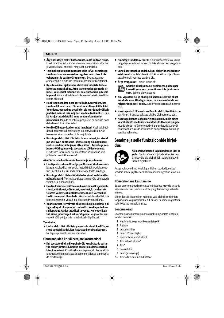 Seadme ja selle funktsioonide kirjel- dus | Bosch GDR 10,8-LI Professional User Manual | Page 146 / 171