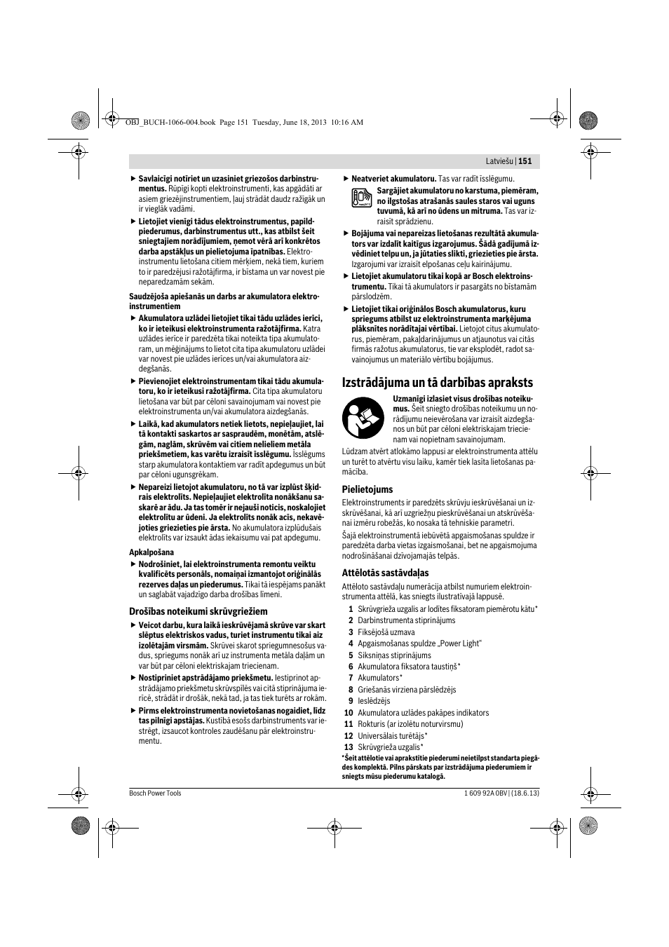 Izstrādājuma un tā darbības apraksts | Bosch GDR 10,8-LI Professional User Manual | Page 151 / 171