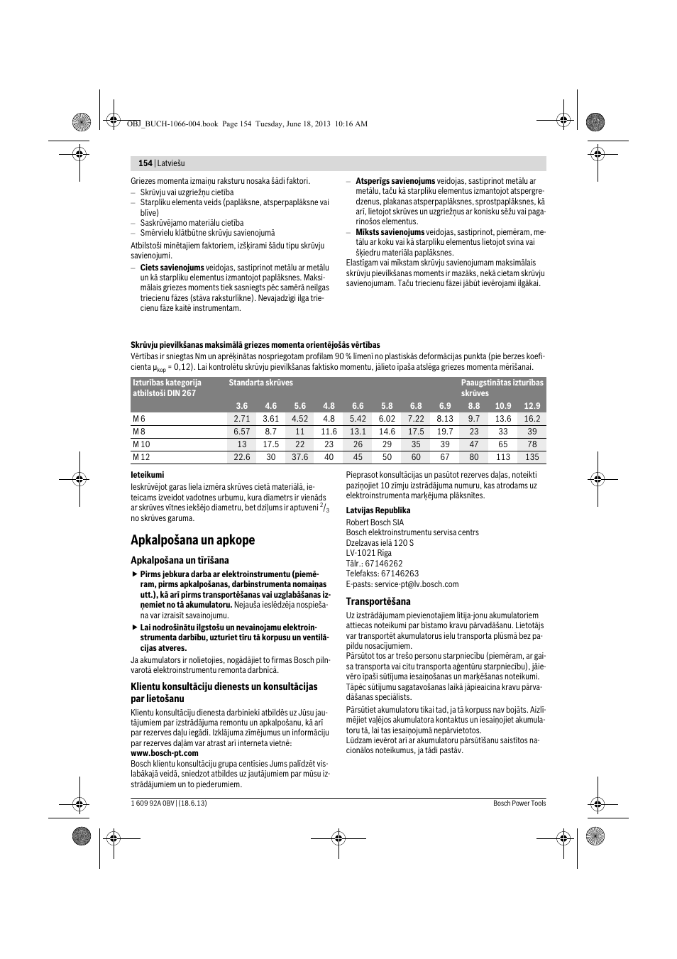 Apkalpošana un apkope | Bosch GDR 10,8-LI Professional User Manual | Page 154 / 171