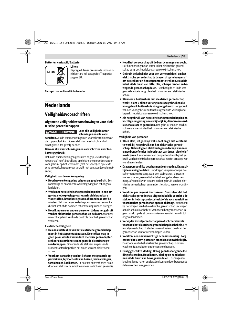 Nederlands, Veiligheidsvoorschriften | Bosch GDR 10,8-LI Professional User Manual | Page 39 / 171