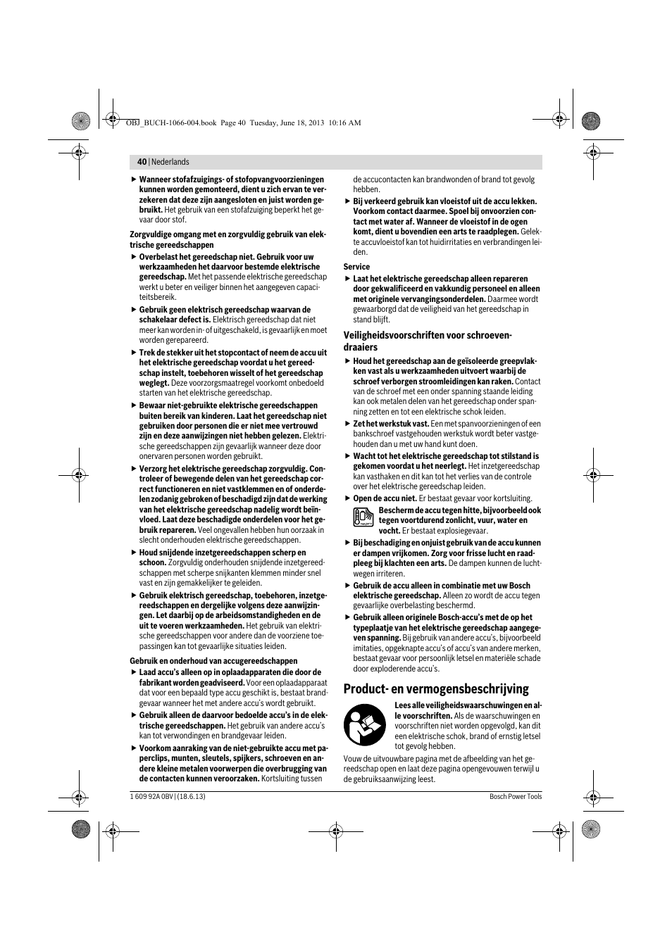 Product- en vermogensbeschrijving | Bosch GDR 10,8-LI Professional User Manual | Page 40 / 171