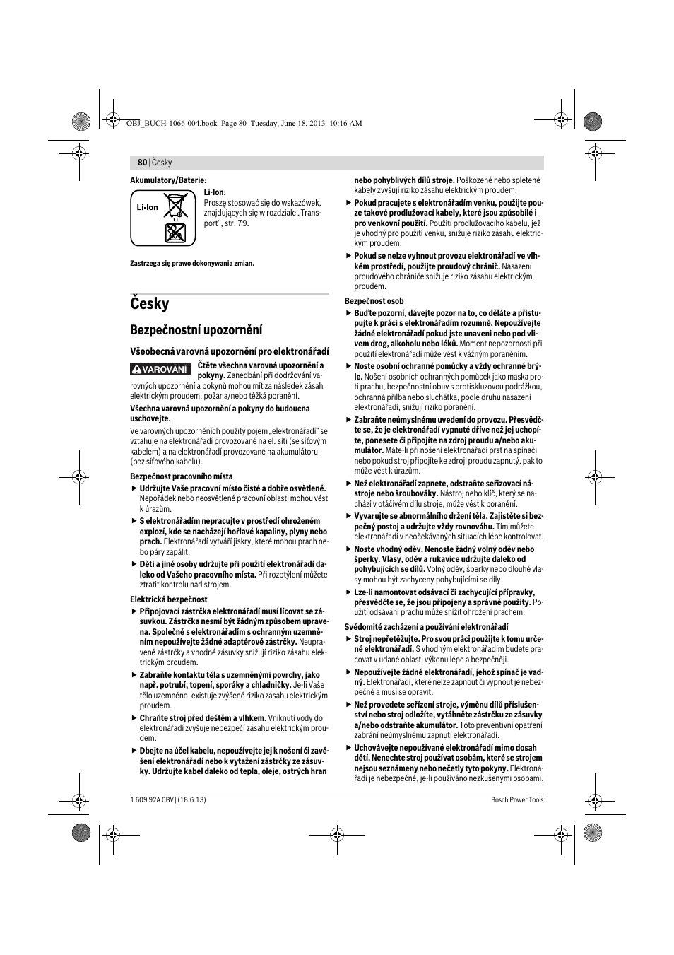 Česky, Bezpečnostní upozornění | Bosch GDR 10,8-LI Professional User Manual | Page 80 / 171