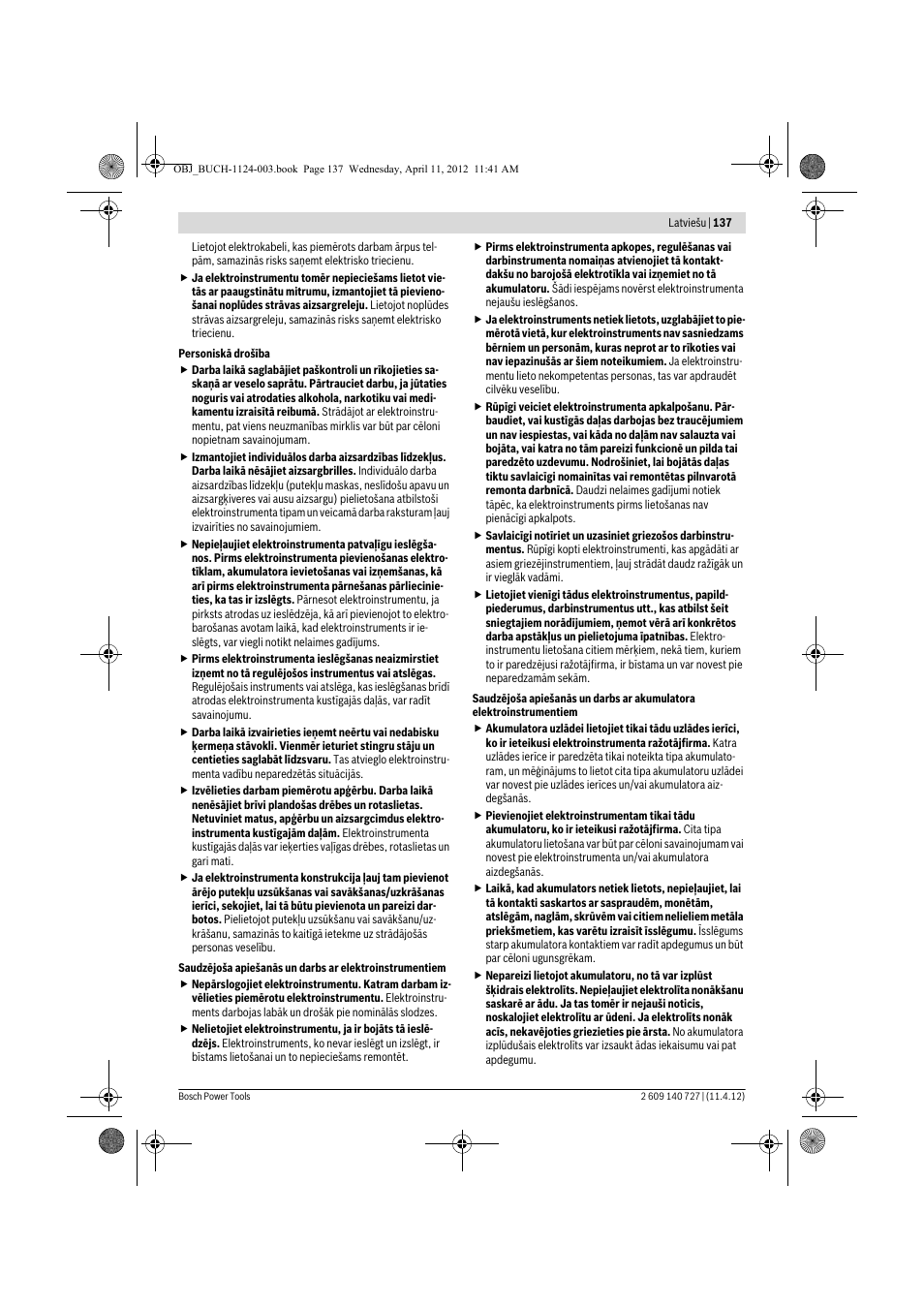 Bosch GSB 12-2 Professional User Manual | Page 137 / 157