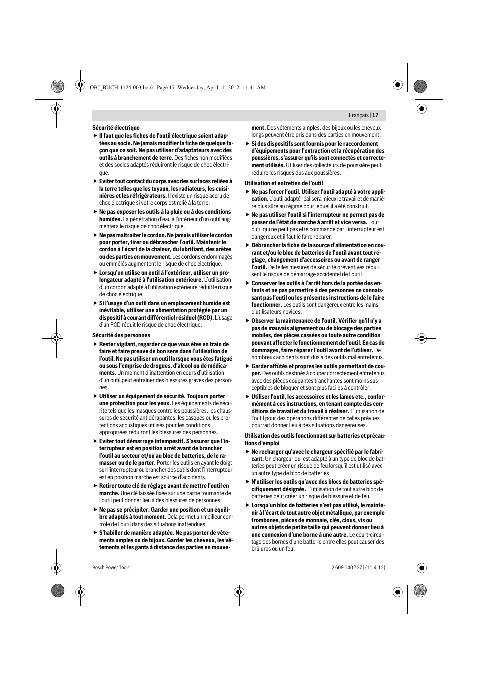 Bosch GSB 12-2 Professional User Manual | Page 17 / 157