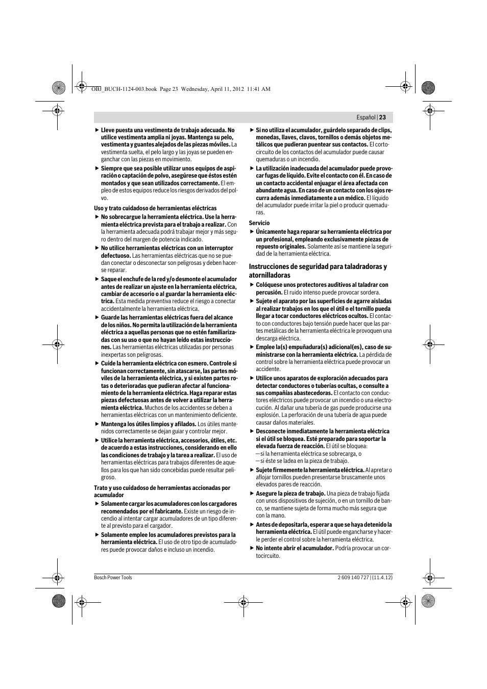 Bosch GSB 12-2 Professional User Manual | Page 23 / 157