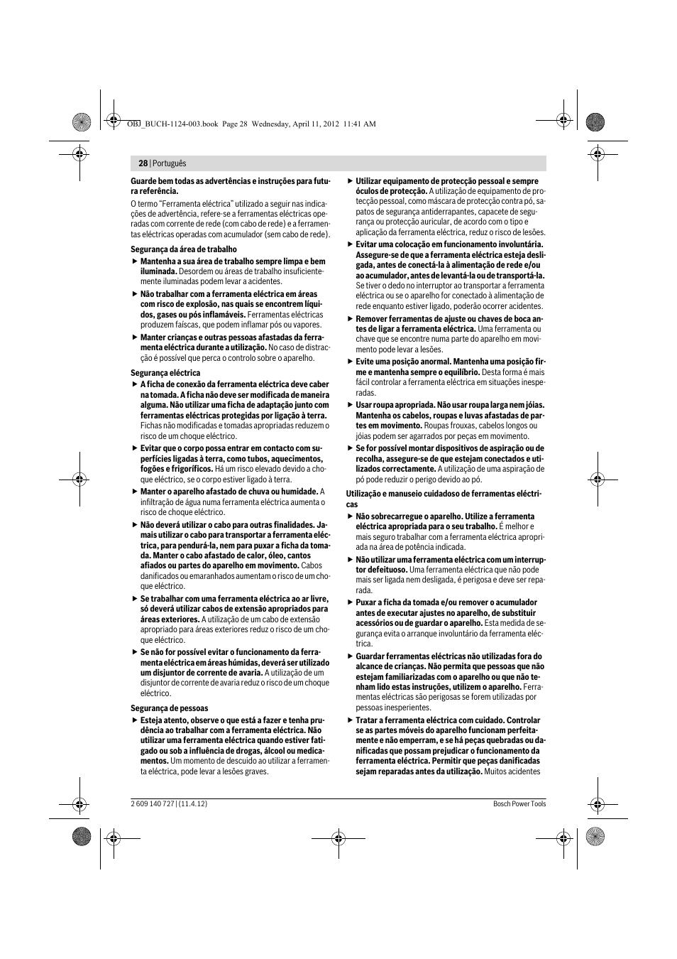 Bosch GSB 12-2 Professional User Manual | Page 28 / 157