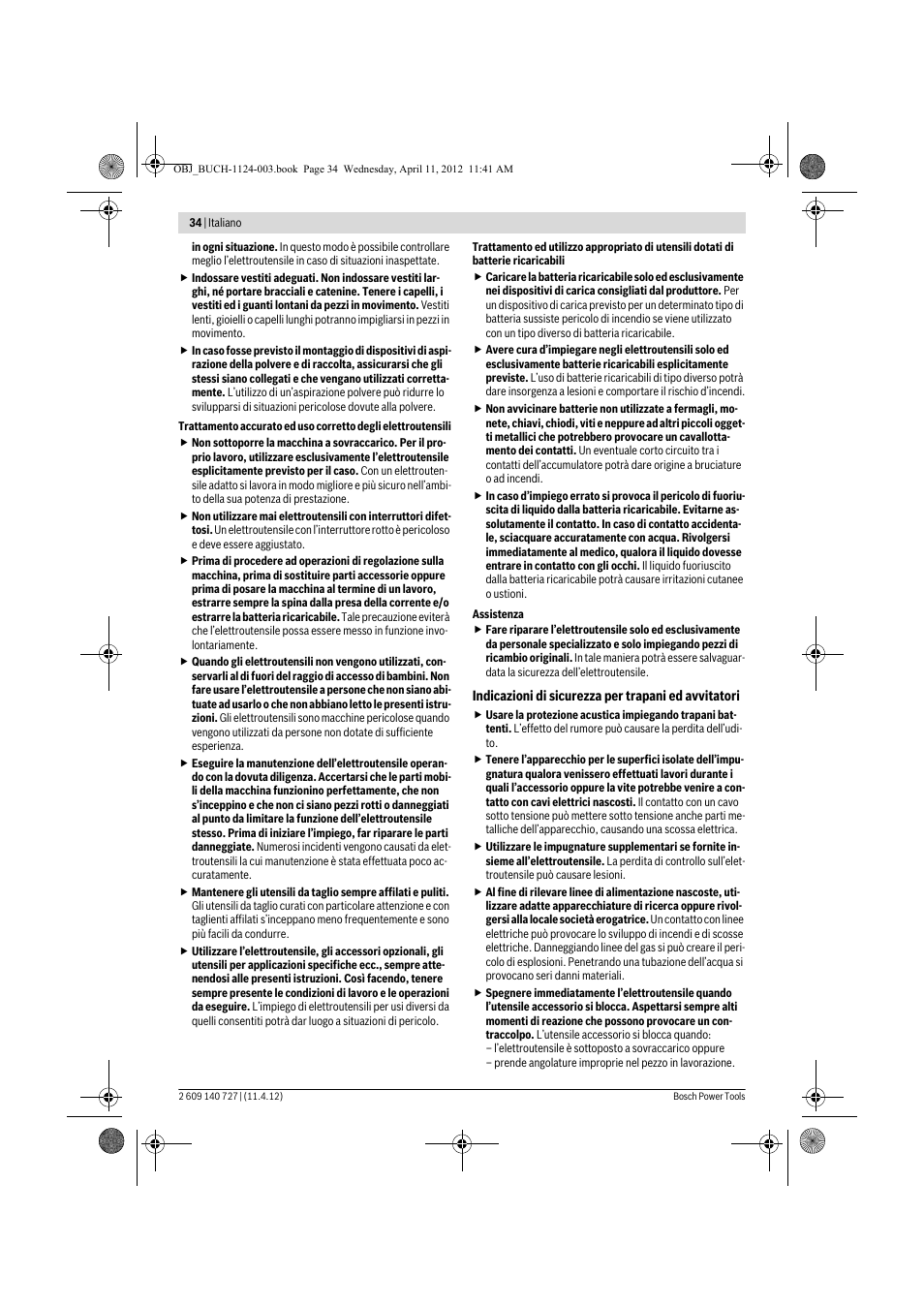 Bosch GSB 12-2 Professional User Manual | Page 34 / 157