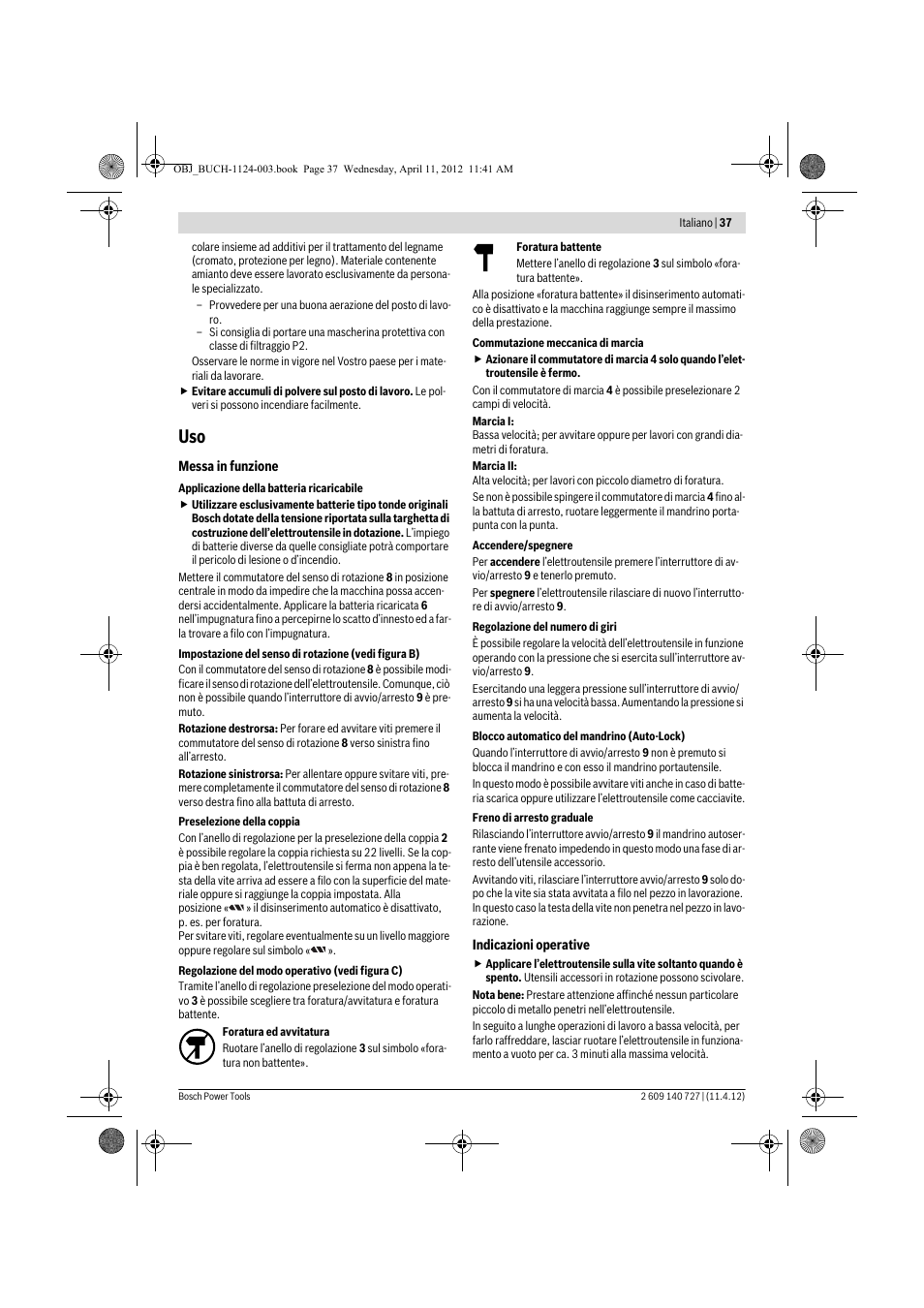 Bosch GSB 12-2 Professional User Manual | Page 37 / 157