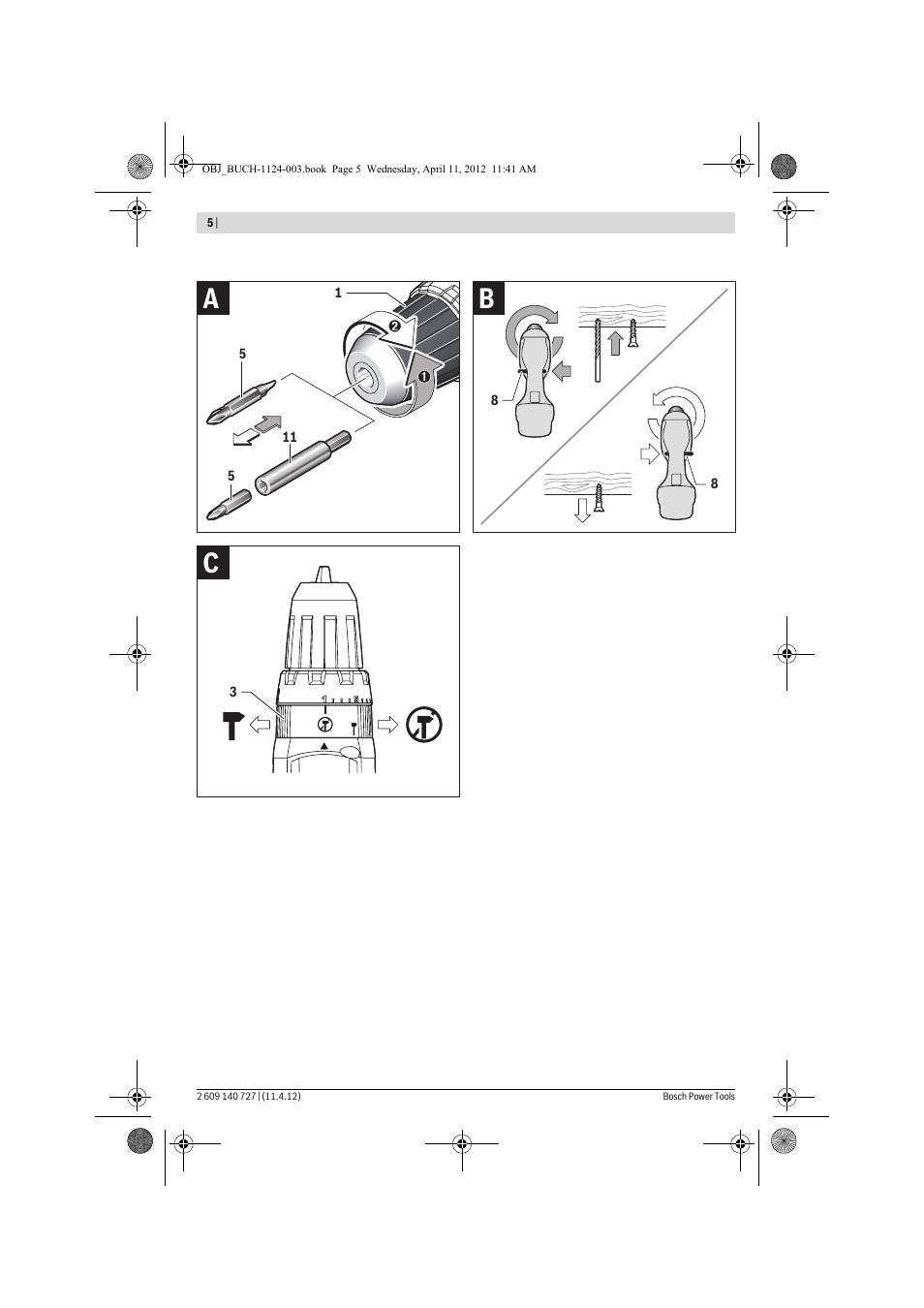 Cb a | Bosch GSB 12-2 Professional User Manual | Page 5 / 157