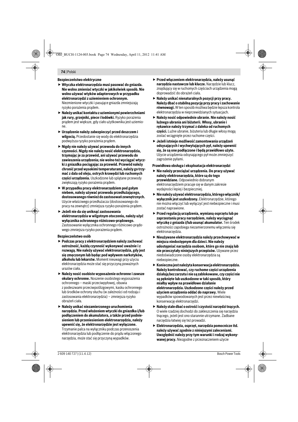 Bosch GSB 12-2 Professional User Manual | Page 74 / 157