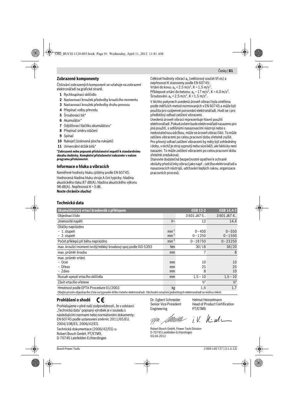 Bosch GSB 12-2 Professional User Manual | Page 81 / 157