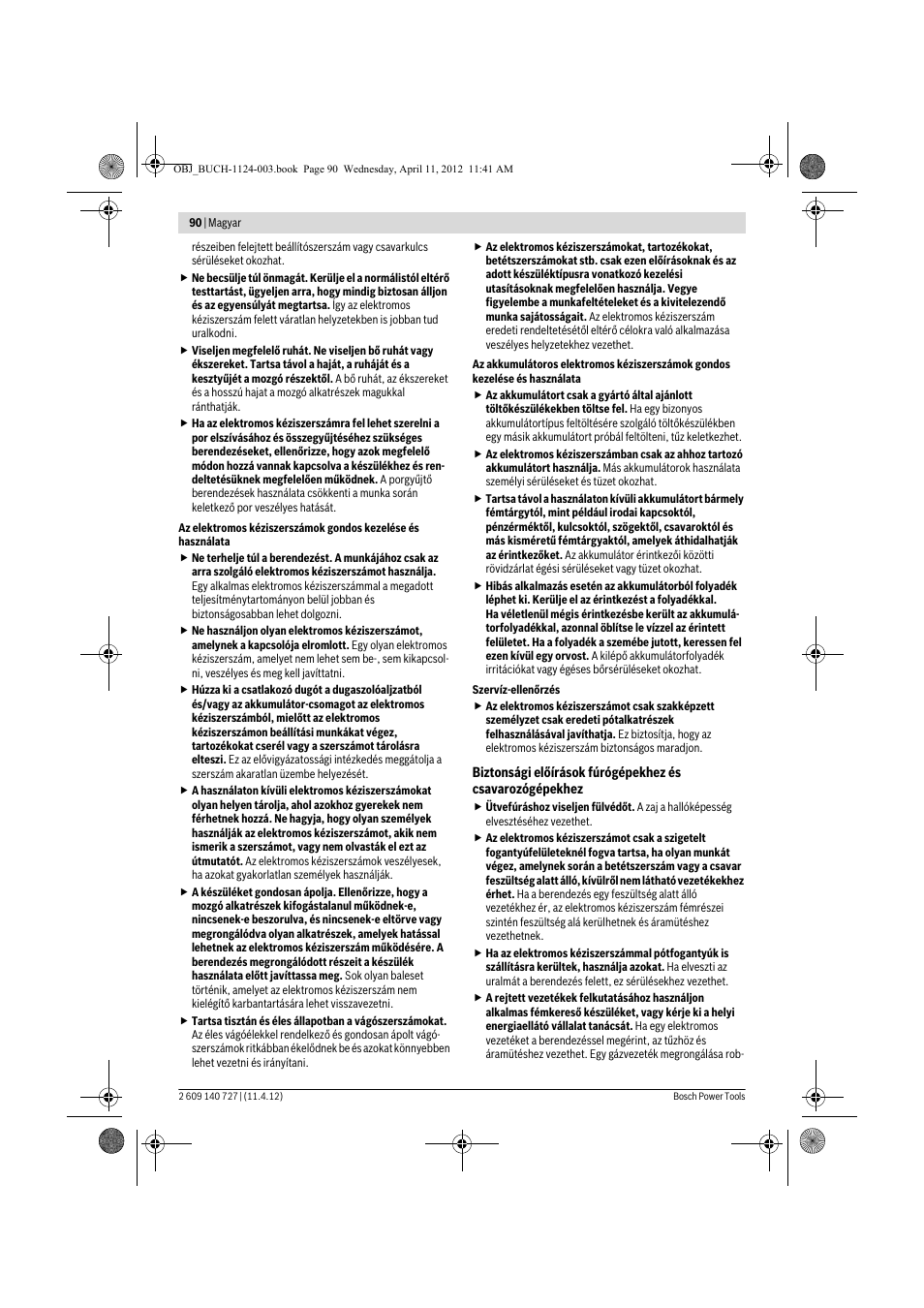 Bosch GSB 12-2 Professional User Manual | Page 90 / 157