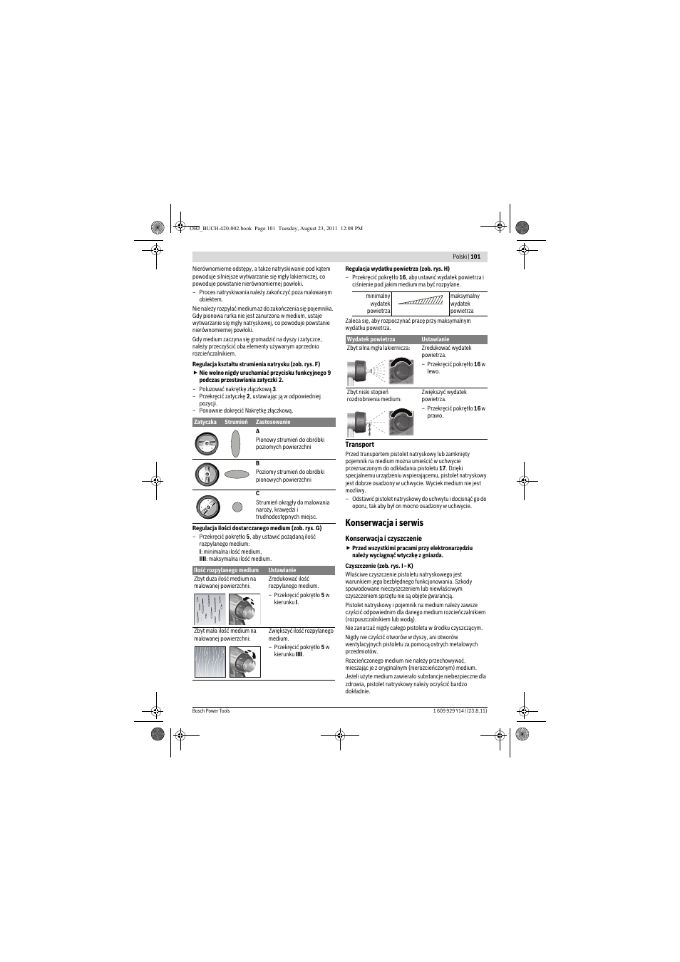 Konserwacja i serwis | Bosch PFS 105 E User Manual | Page 101 / 193