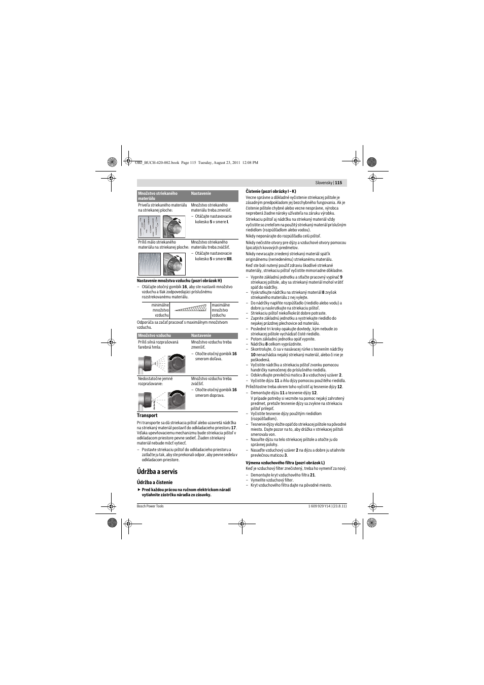 Údržba a servis | Bosch PFS 105 E User Manual | Page 115 / 193