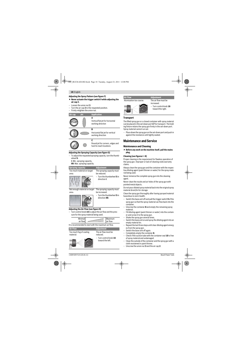 Maintenance and service | Bosch PFS 105 E User Manual | Page 18 / 193