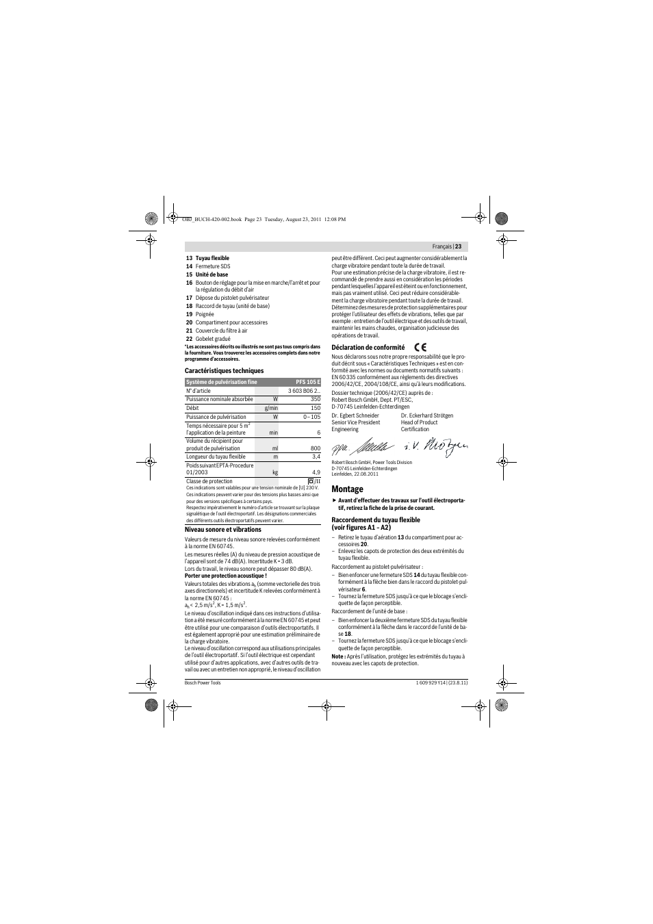 Montage | Bosch PFS 105 E User Manual | Page 23 / 193