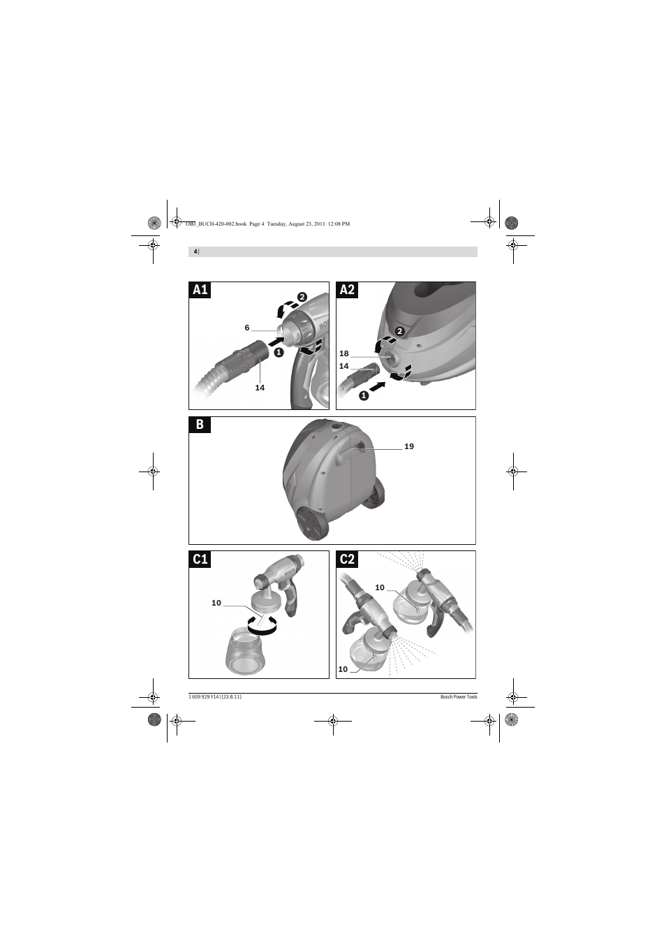A1 a2 c1 c2 | Bosch PFS 105 E User Manual | Page 4 / 193