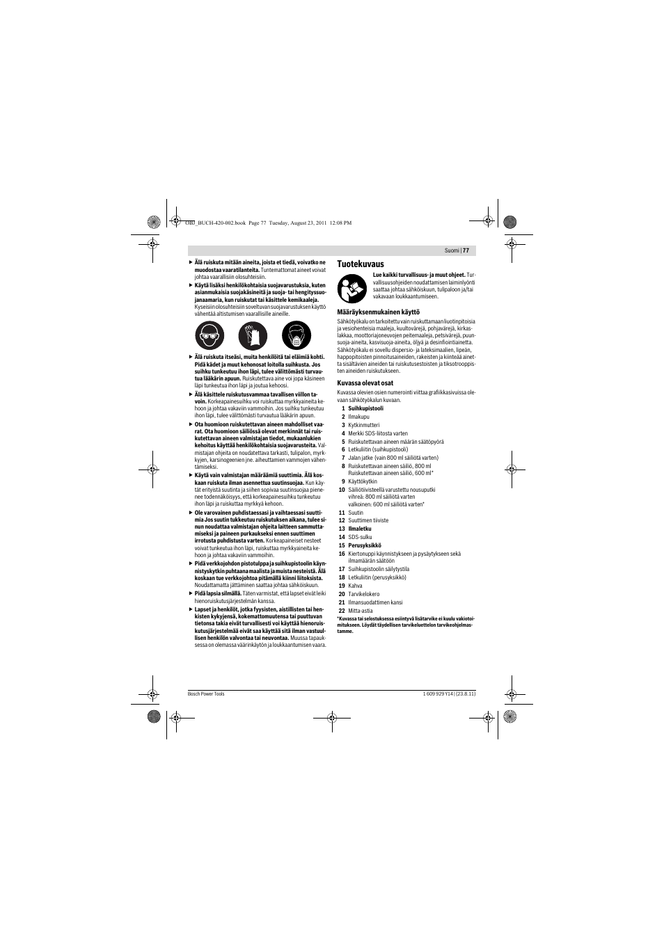 Tuotekuvaus | Bosch PFS 105 E User Manual | Page 77 / 193