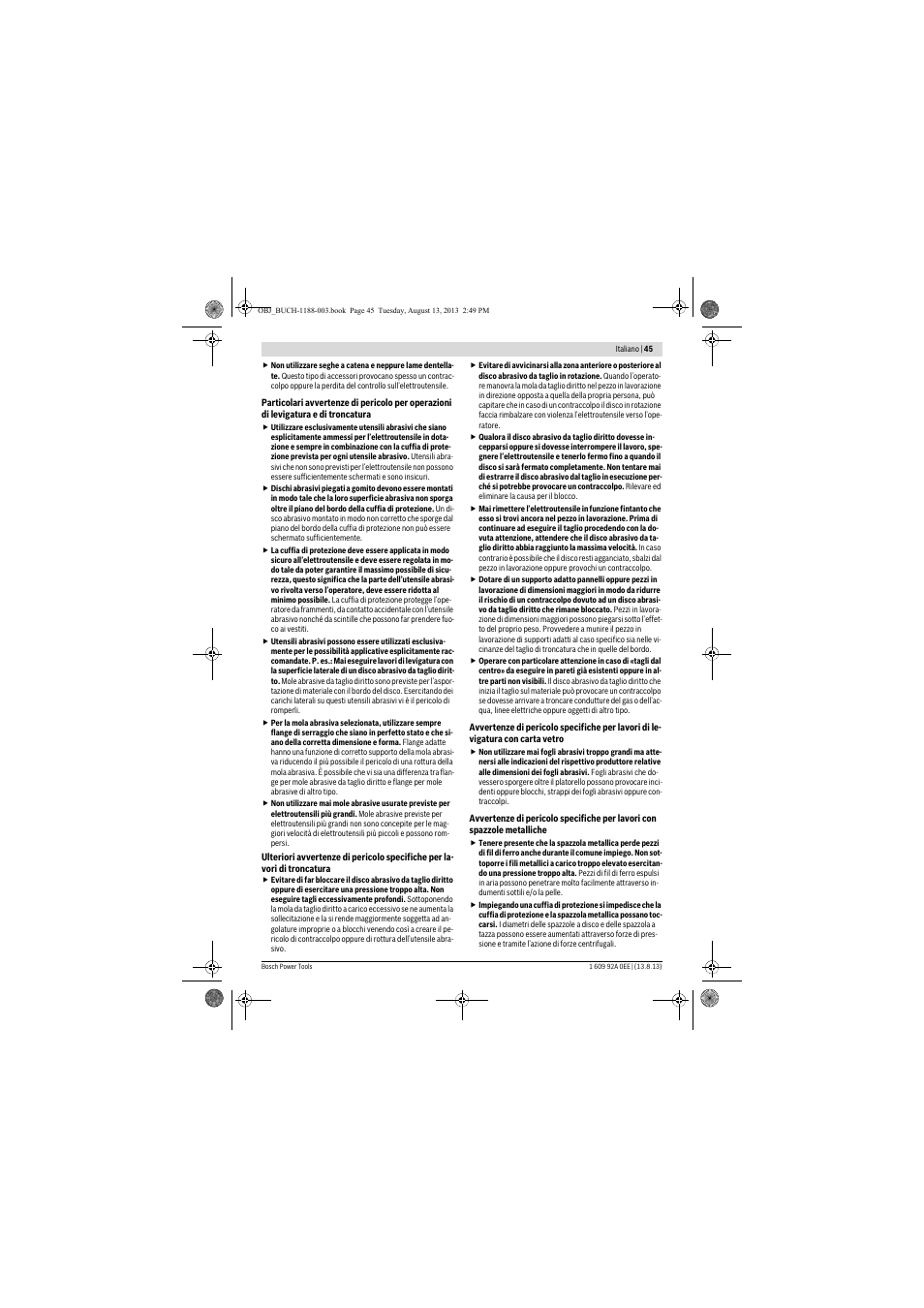 Bosch GWS 7-125 Professional User Manual | Page 45 / 257