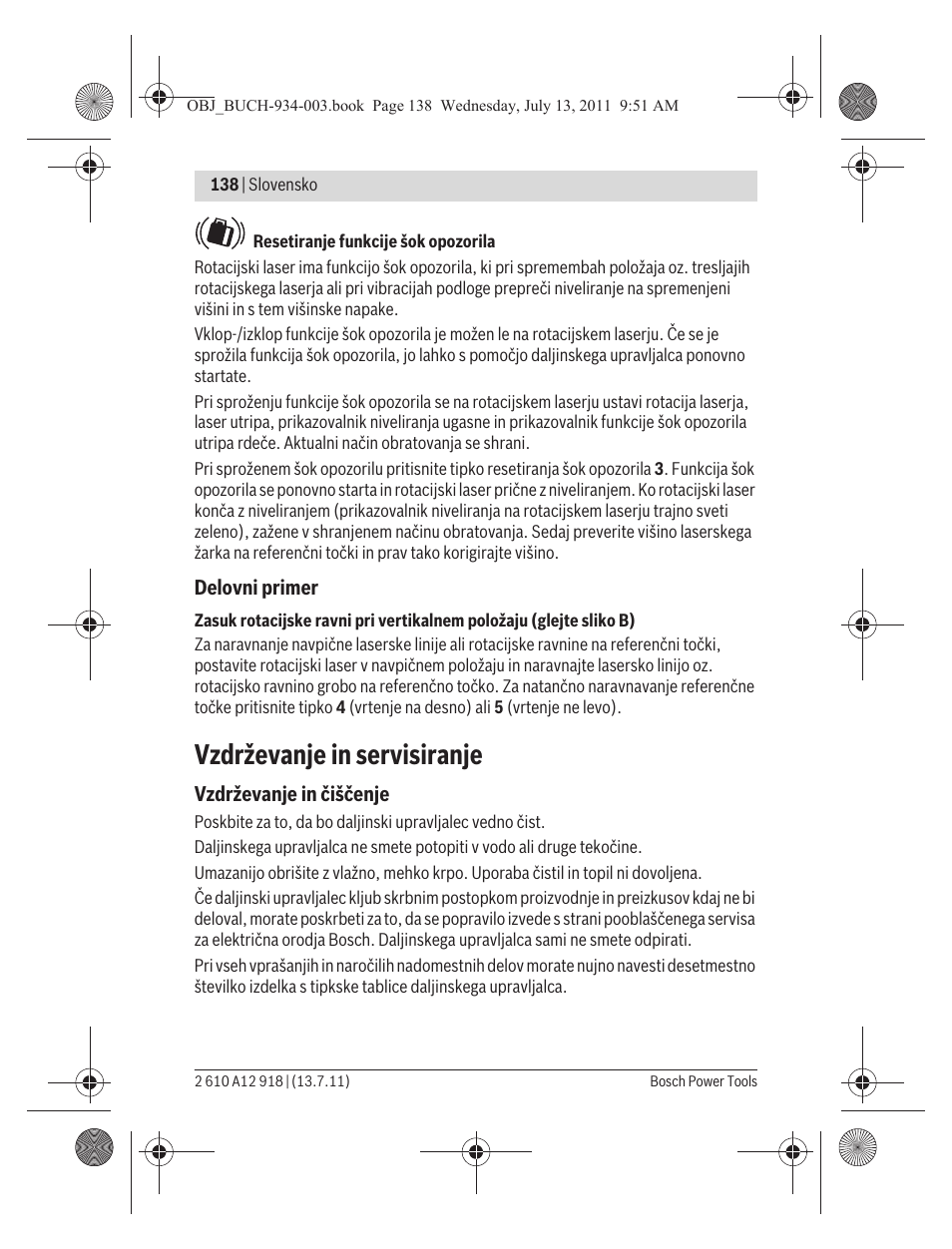 Vzdrževanje in servisiranje | Bosch RC 1 Professional User Manual | Page 138 / 188