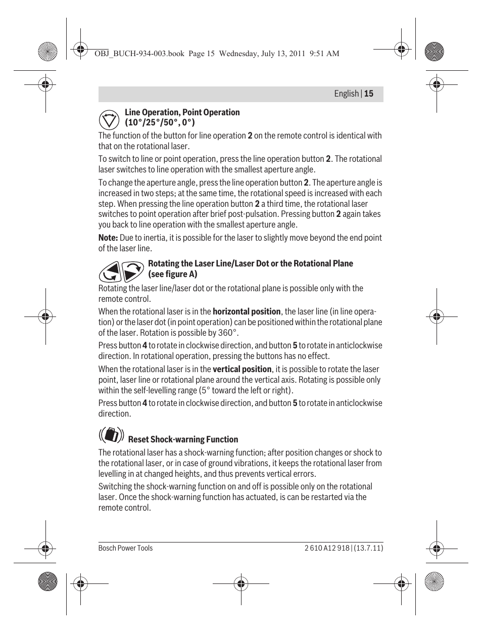 Bosch RC 1 Professional User Manual | Page 15 / 188