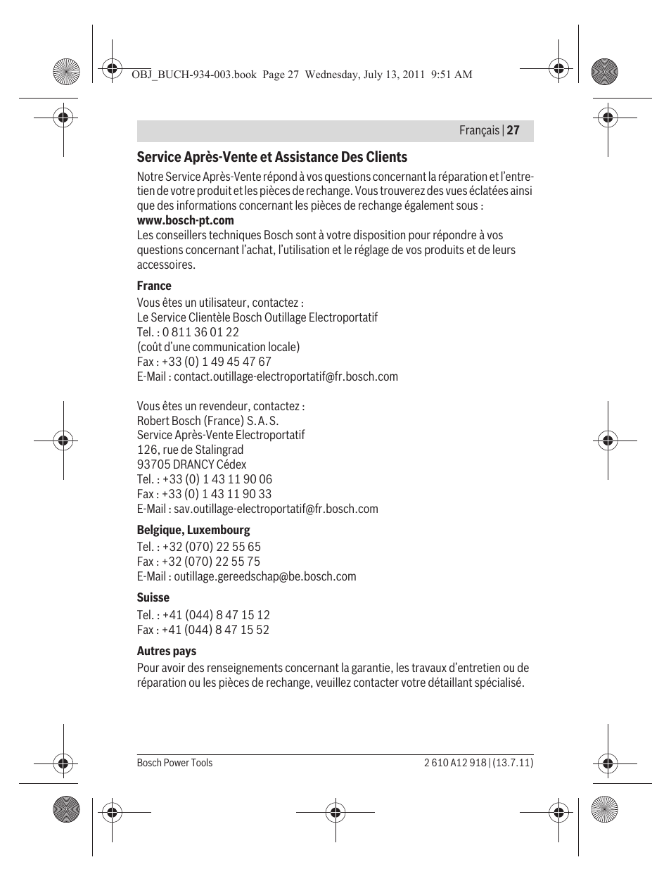 Bosch RC 1 Professional User Manual | Page 27 / 188