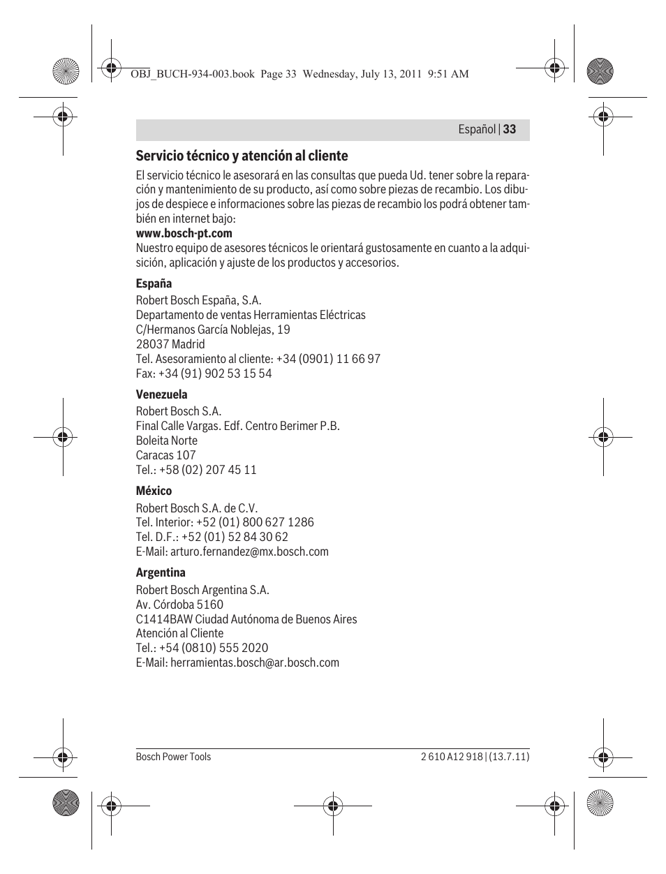 Bosch RC 1 Professional User Manual | Page 33 / 188