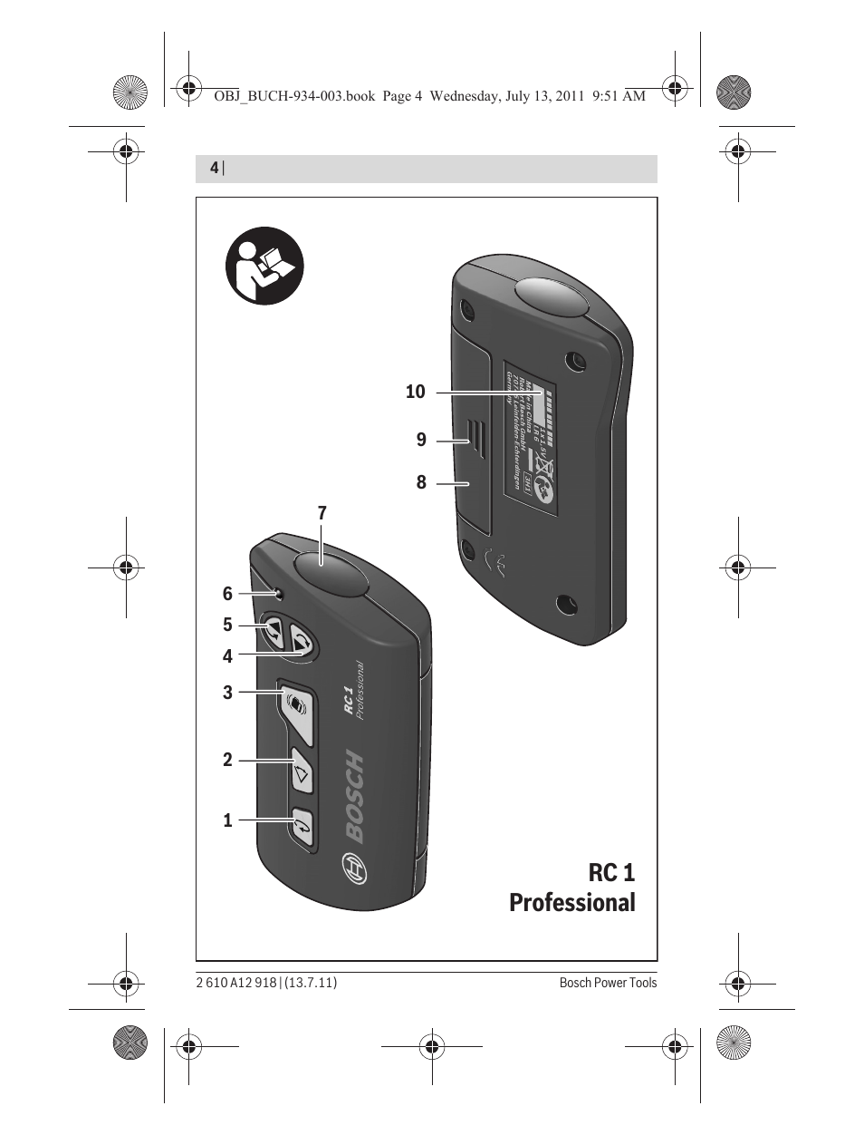 Rc 1 professional | Bosch RC 1 Professional User Manual | Page 4 / 188