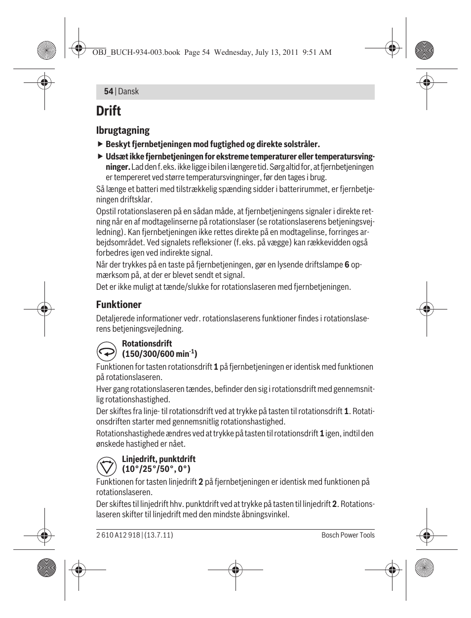 Drift | Bosch RC 1 Professional User Manual | Page 54 / 188