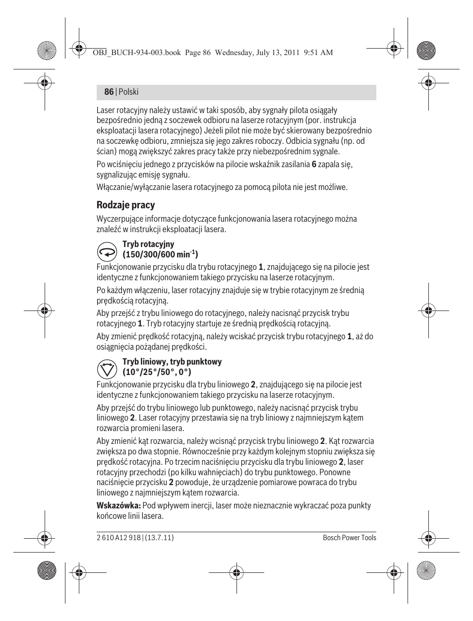 Bosch RC 1 Professional User Manual | Page 86 / 188