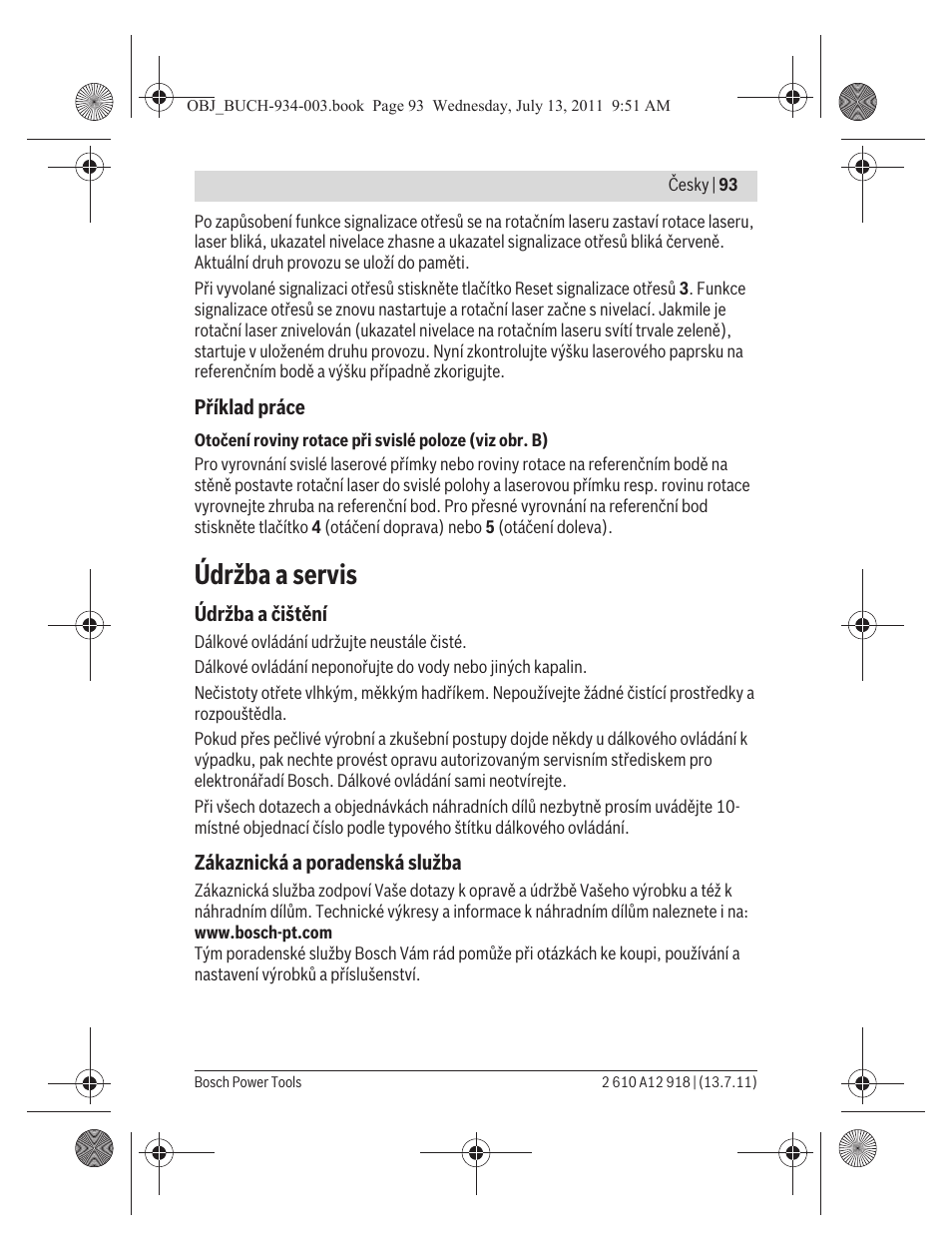 Údržba a servis | Bosch RC 1 Professional User Manual | Page 93 / 188