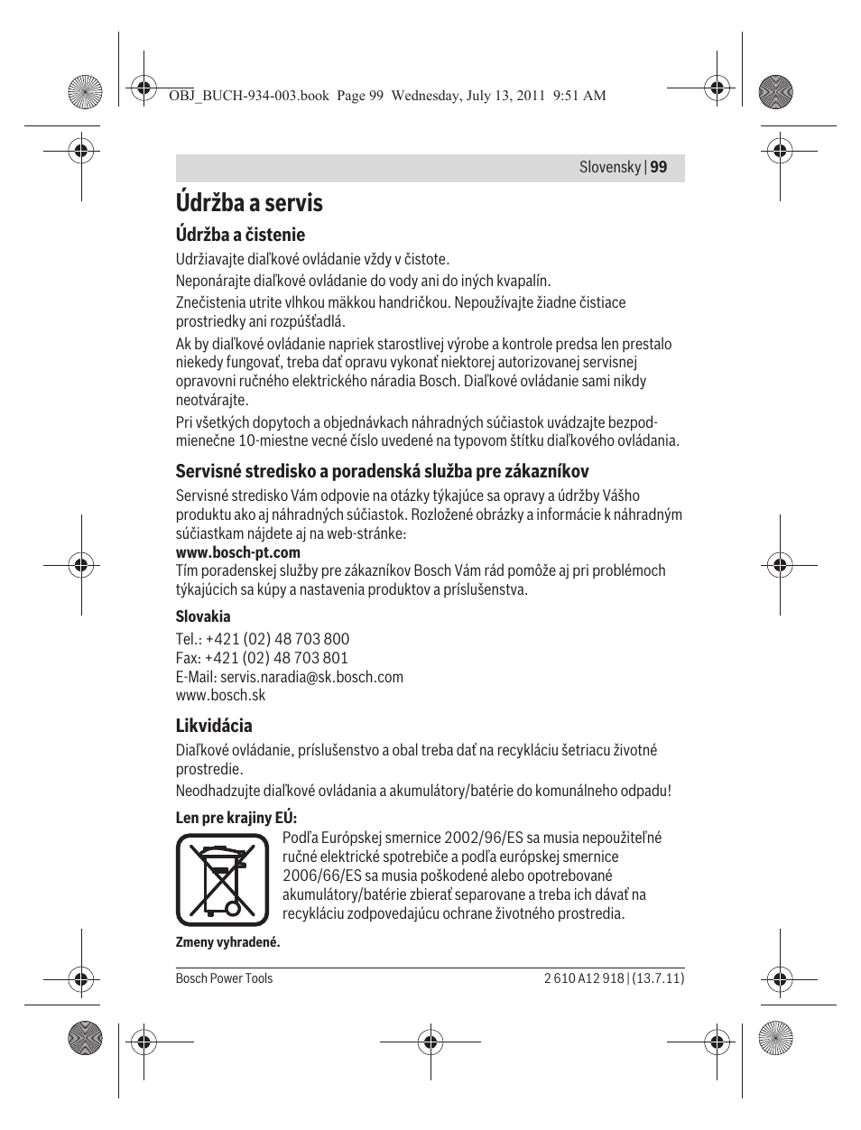 Údržba a servis | Bosch RC 1 Professional User Manual | Page 99 / 188