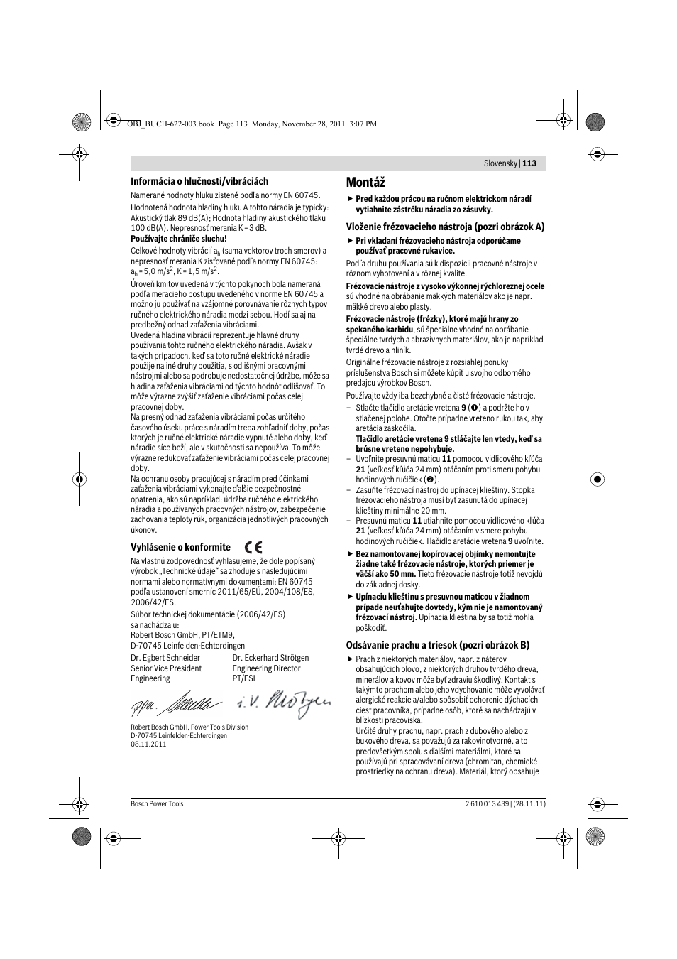 Montáž | Bosch GOF 2000 CE Professional User Manual | Page 113 / 210