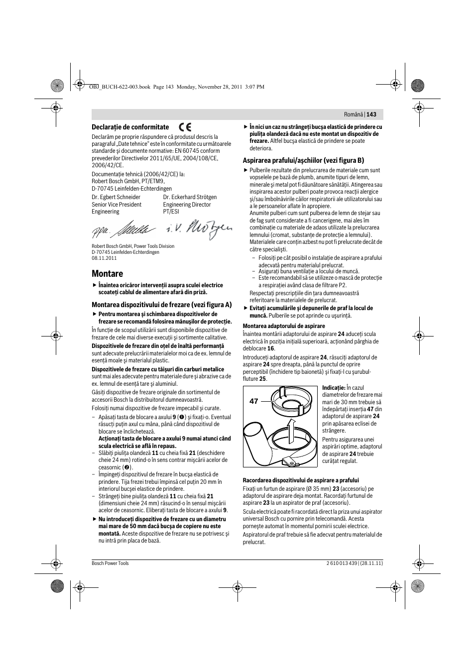 Montare | Bosch GOF 2000 CE Professional User Manual | Page 143 / 210