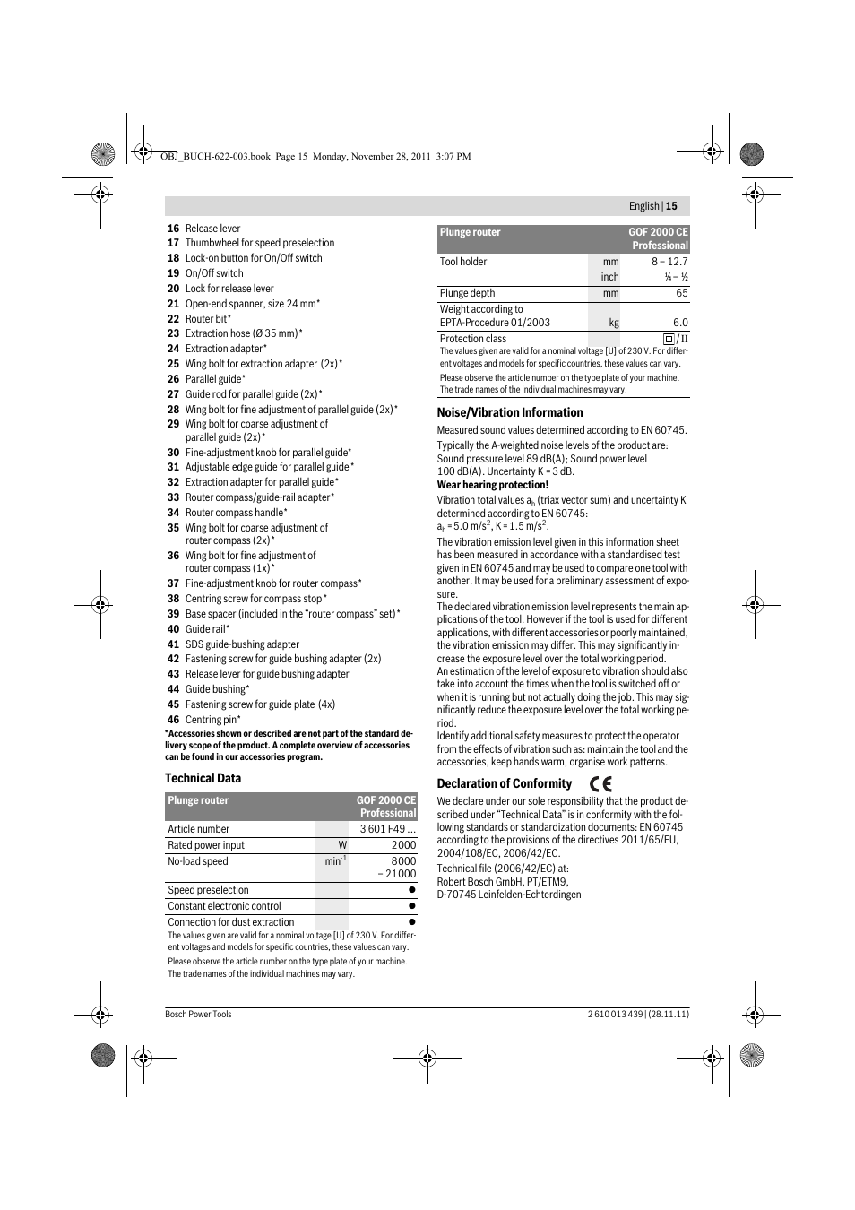 Bosch GOF 2000 CE Professional User Manual | Page 15 / 210