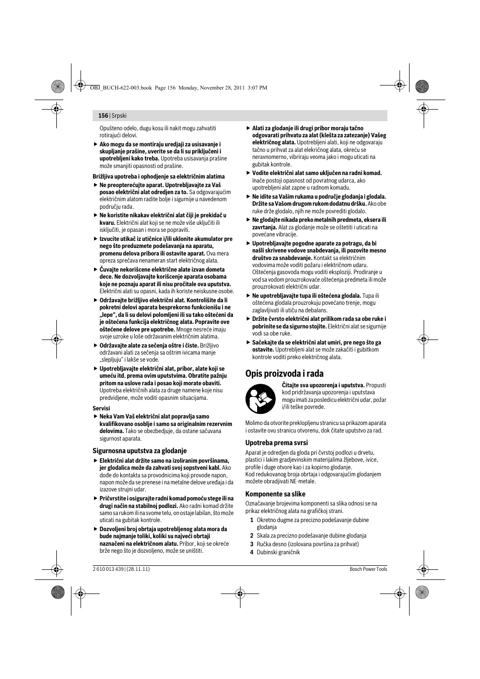 Opis proizvoda i rada | Bosch GOF 2000 CE Professional User Manual | Page 156 / 210