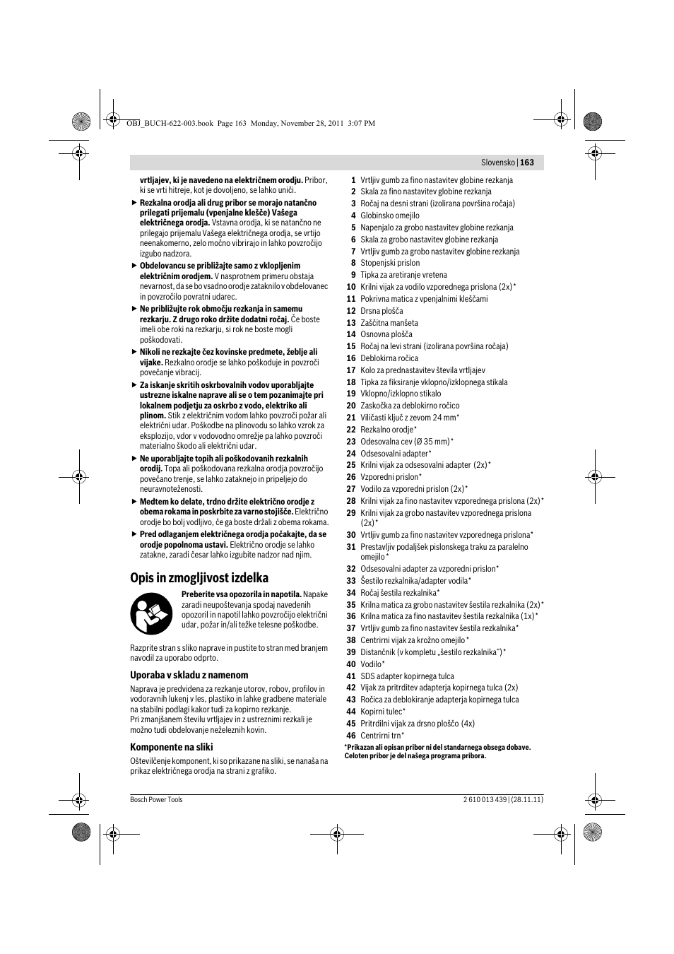 Opis in zmogljivost izdelka | Bosch GOF 2000 CE Professional User Manual | Page 163 / 210