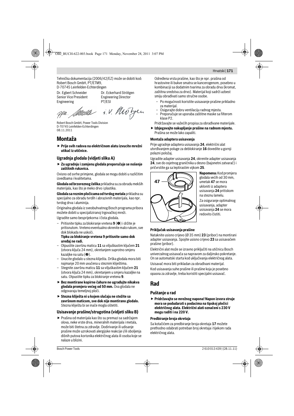 Montaža | Bosch GOF 2000 CE Professional User Manual | Page 171 / 210