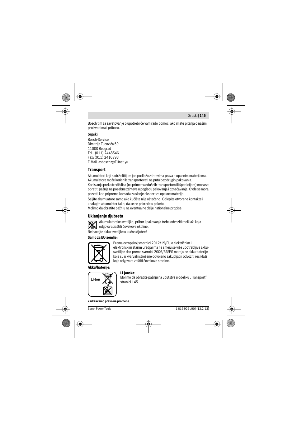 Bosch PLI 10,8 LI User Manual | Page 145 / 179