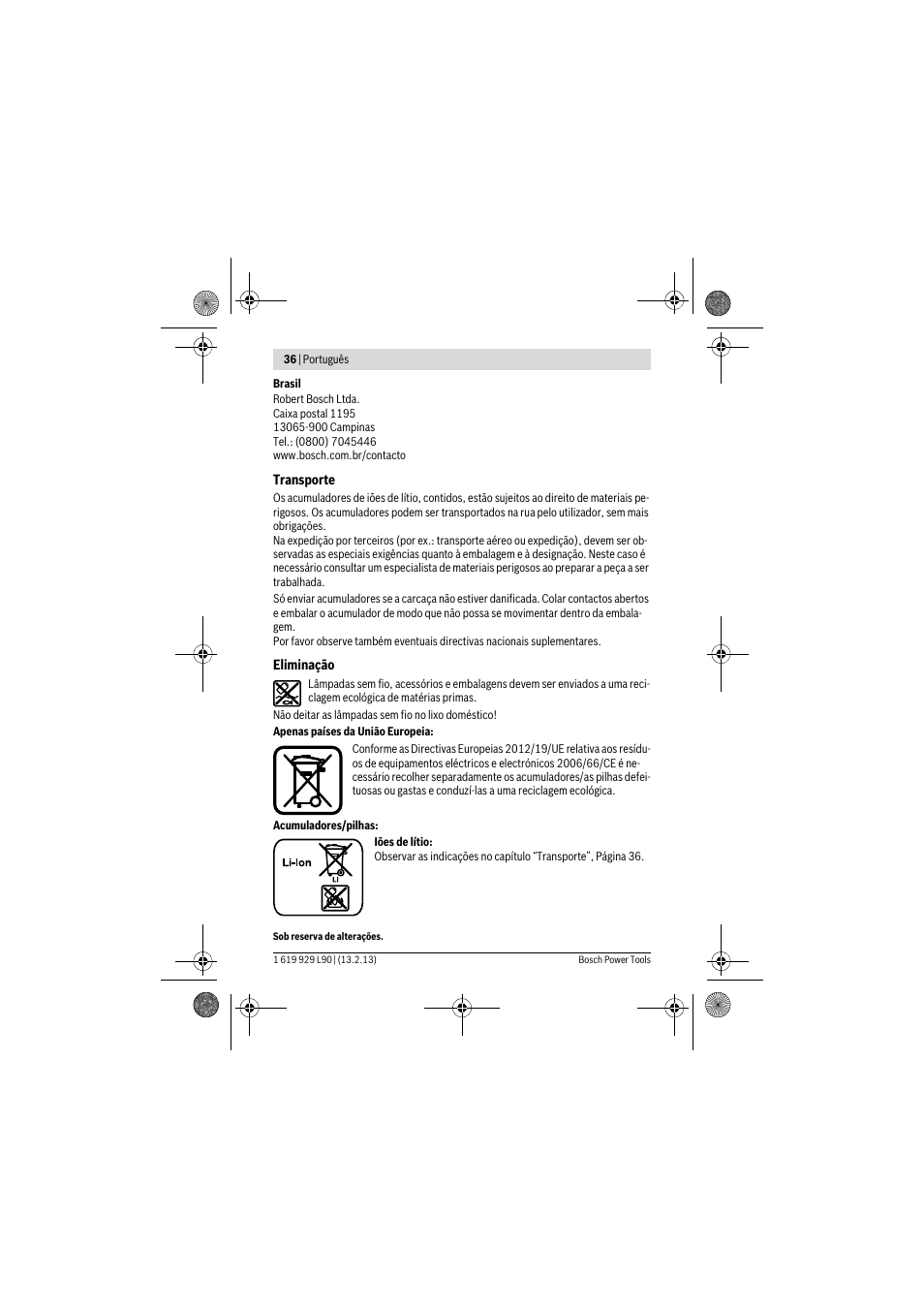 Bosch PLI 10,8 LI User Manual | Page 36 / 179