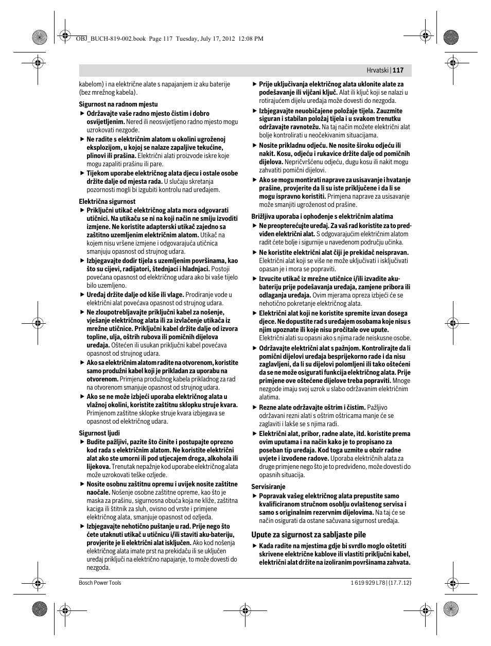 Bosch GSA 1100 E Professional User Manual | Page 117 / 144