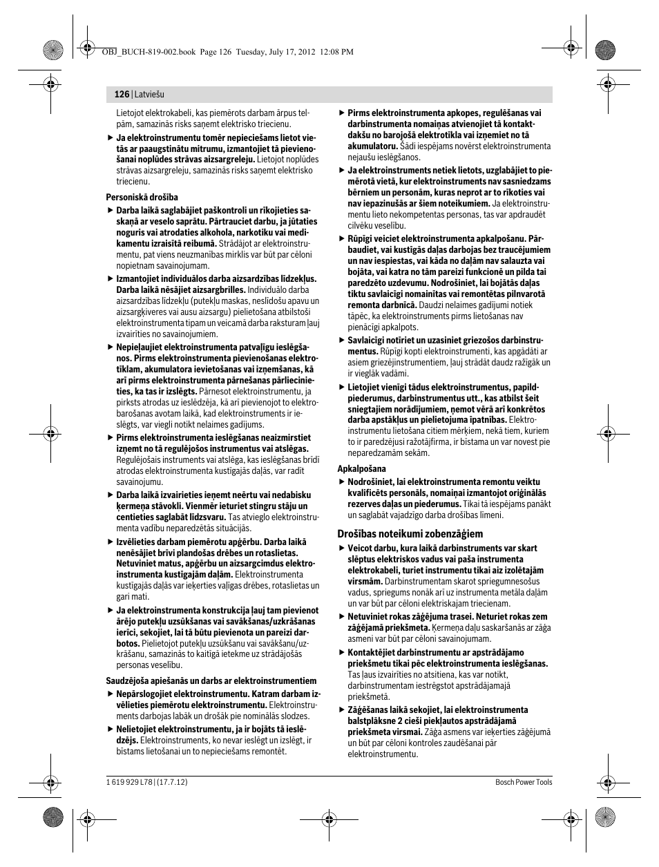 Bosch GSA 1100 E Professional User Manual | Page 126 / 144