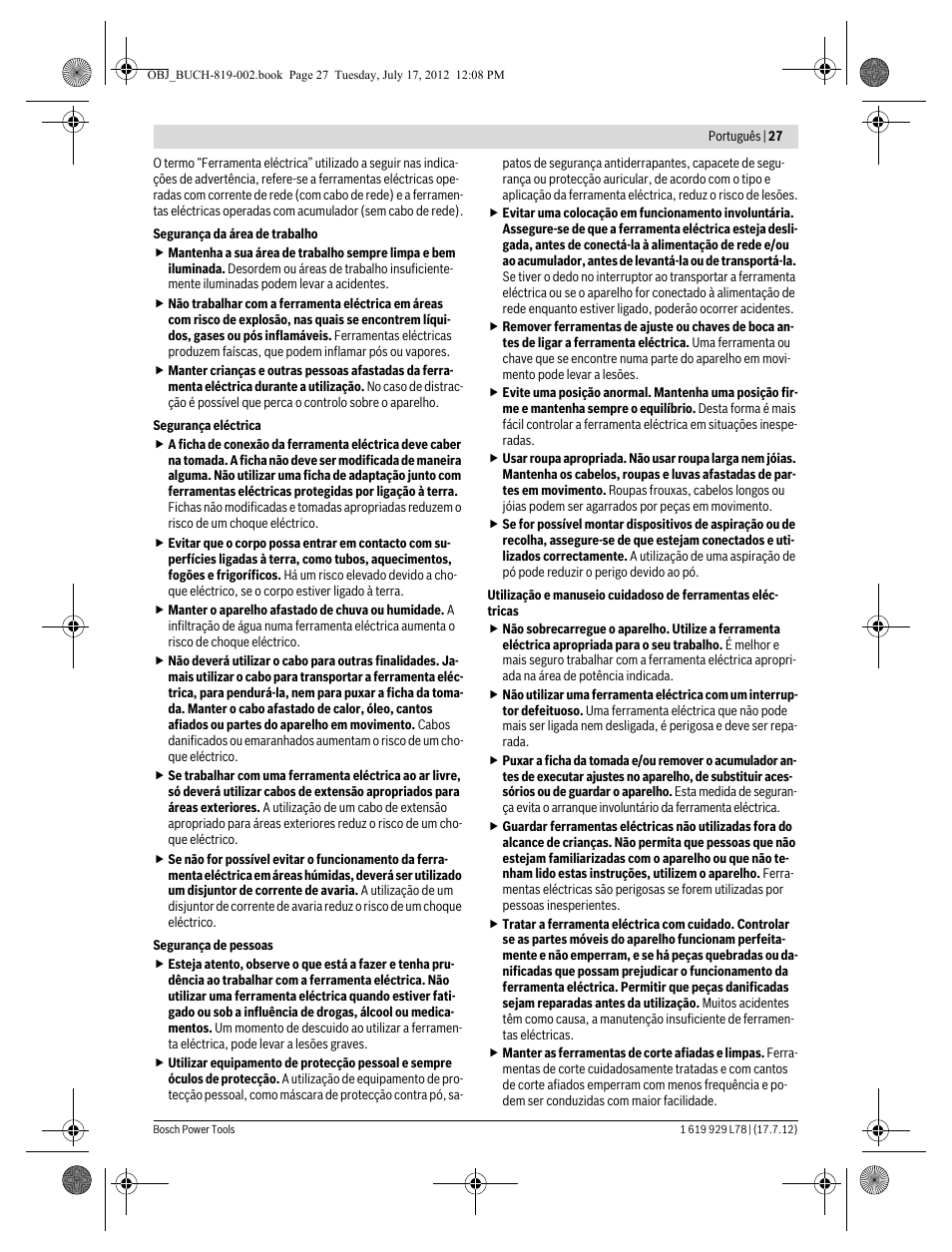 Bosch GSA 1100 E Professional User Manual | Page 27 / 144