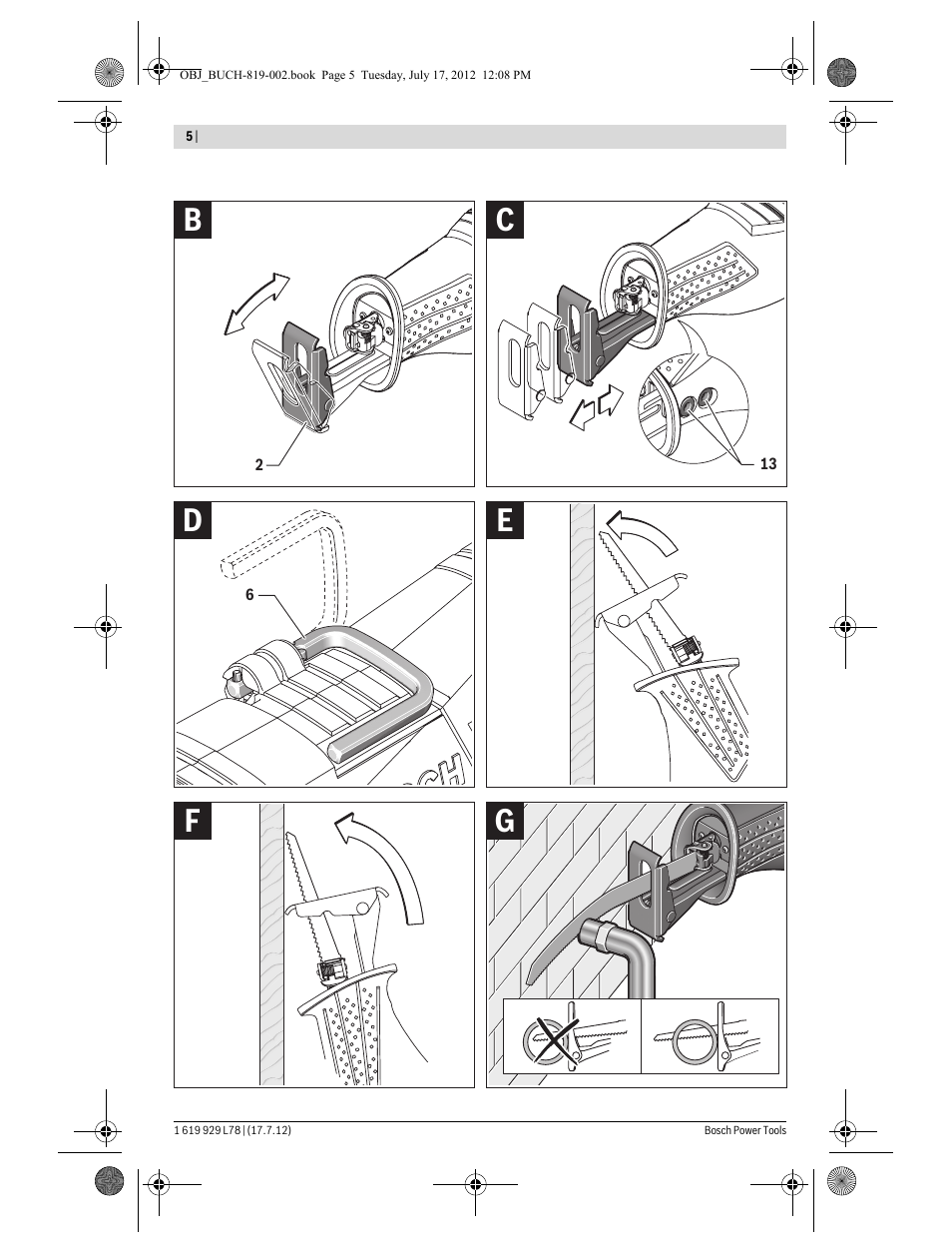 Bosch GSA 1100 E Professional User Manual | Page 5 / 144