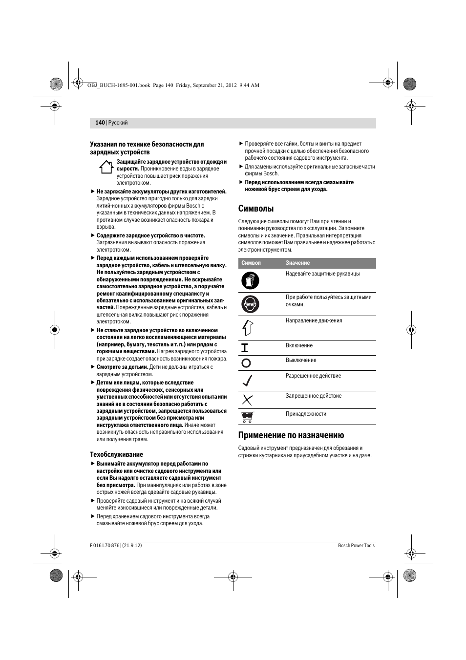 Символы, Применение по назначению | Bosch AHS 45-15 LI User Manual | Page 140 / 236