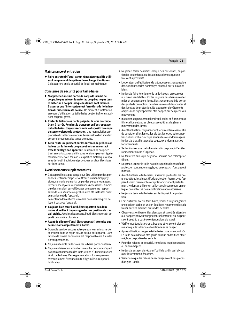 Bosch AHS 45-15 LI User Manual | Page 21 / 236