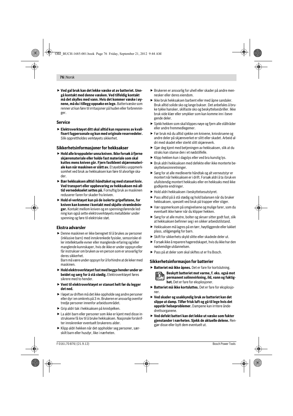 Bosch AHS 45-15 LI User Manual | Page 76 / 236