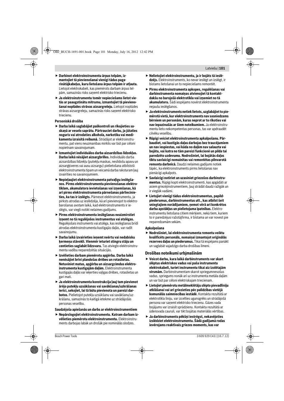 Bosch GWB 10 RE Professional User Manual | Page 101 / 116