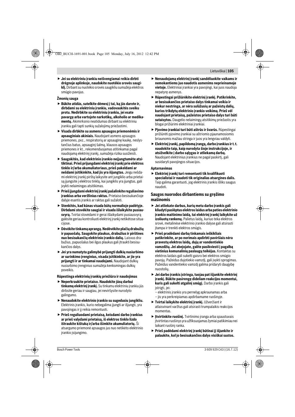 Bosch GWB 10 RE Professional User Manual | Page 105 / 116