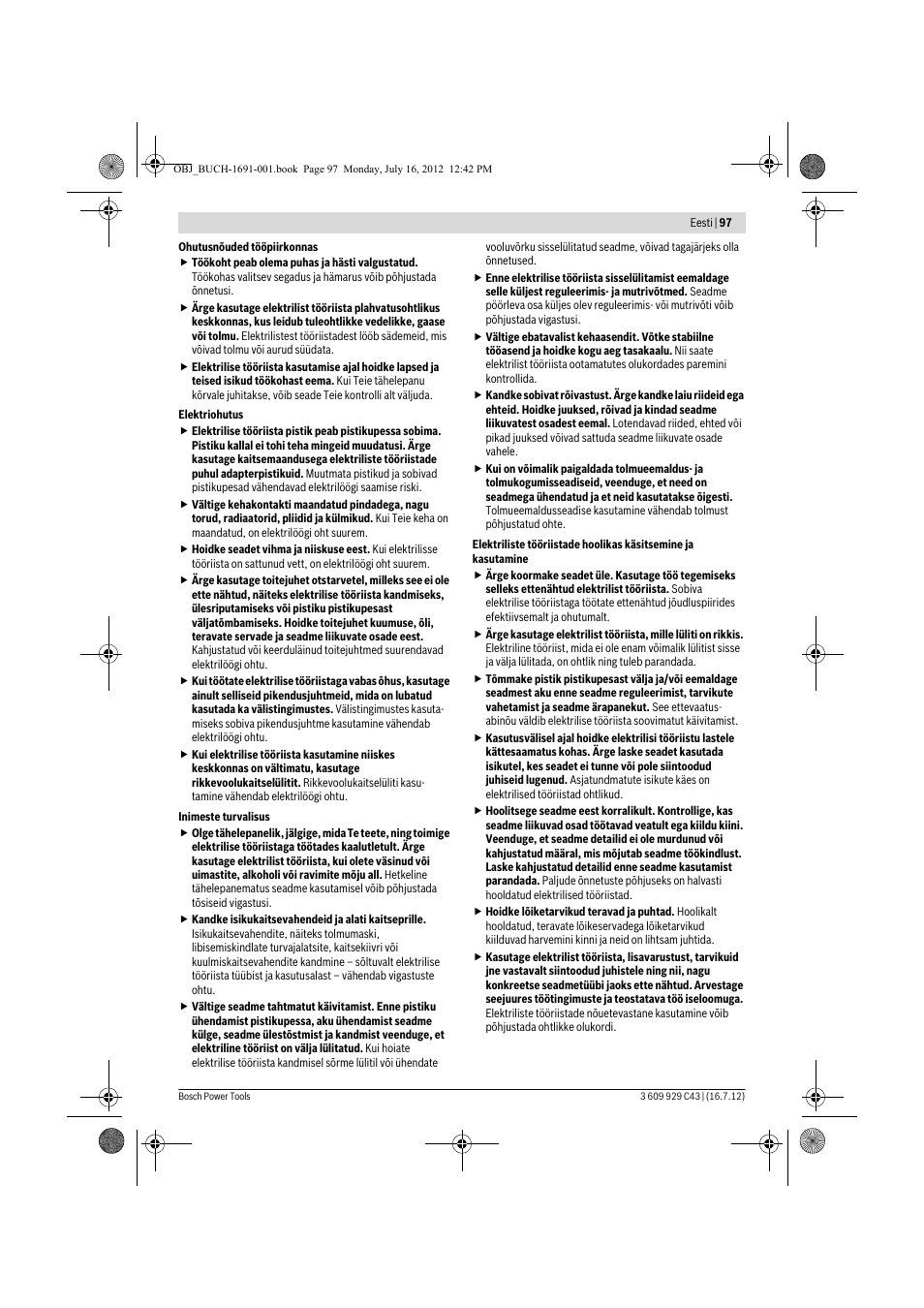 Bosch GWB 10 RE Professional User Manual | Page 97 / 116